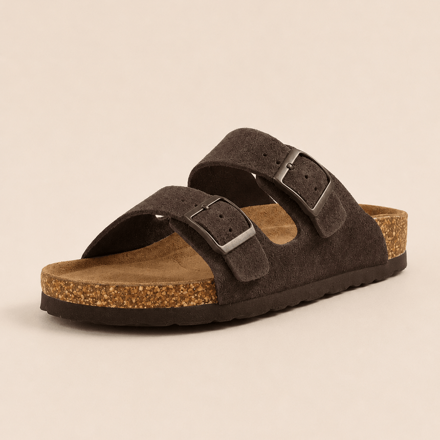 The Premium Suede Sandal in Mocha