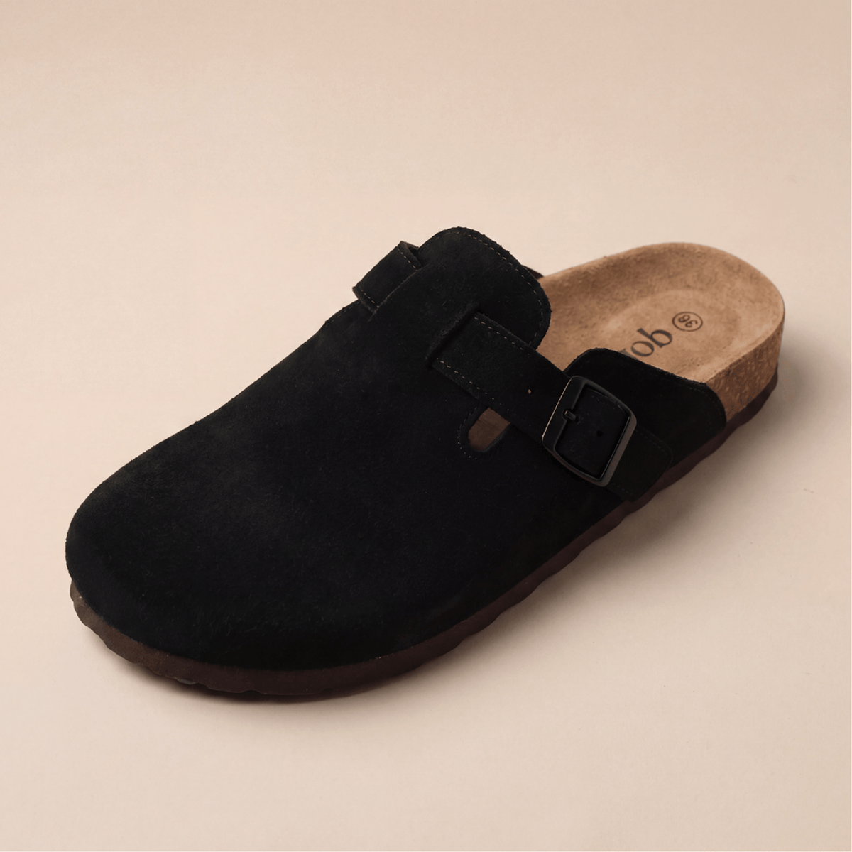 The Classic Suede Clog in Black